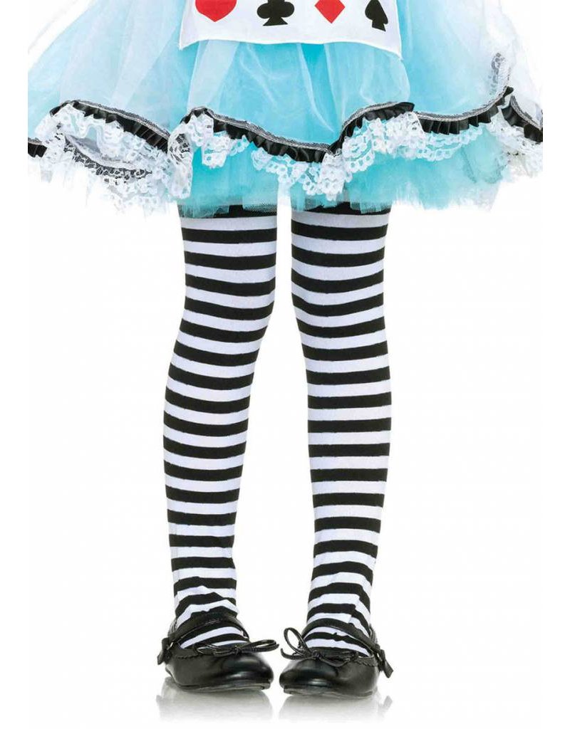 Black and White Striped Pantyhose (Child Size)