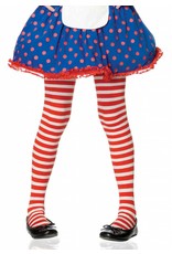 Red & White Striped Pantyhose Large (Child Size)