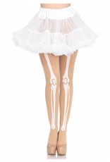 White Skeleton Bone Print Pantyhose