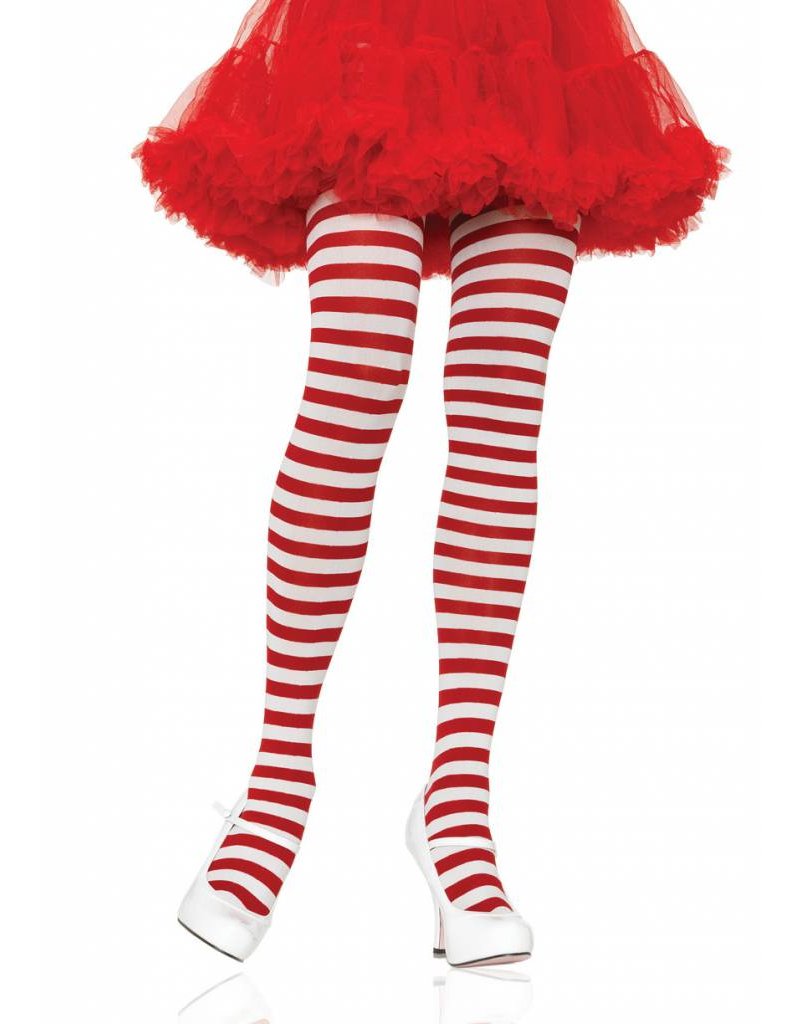 Red & White Striped Pantyhose