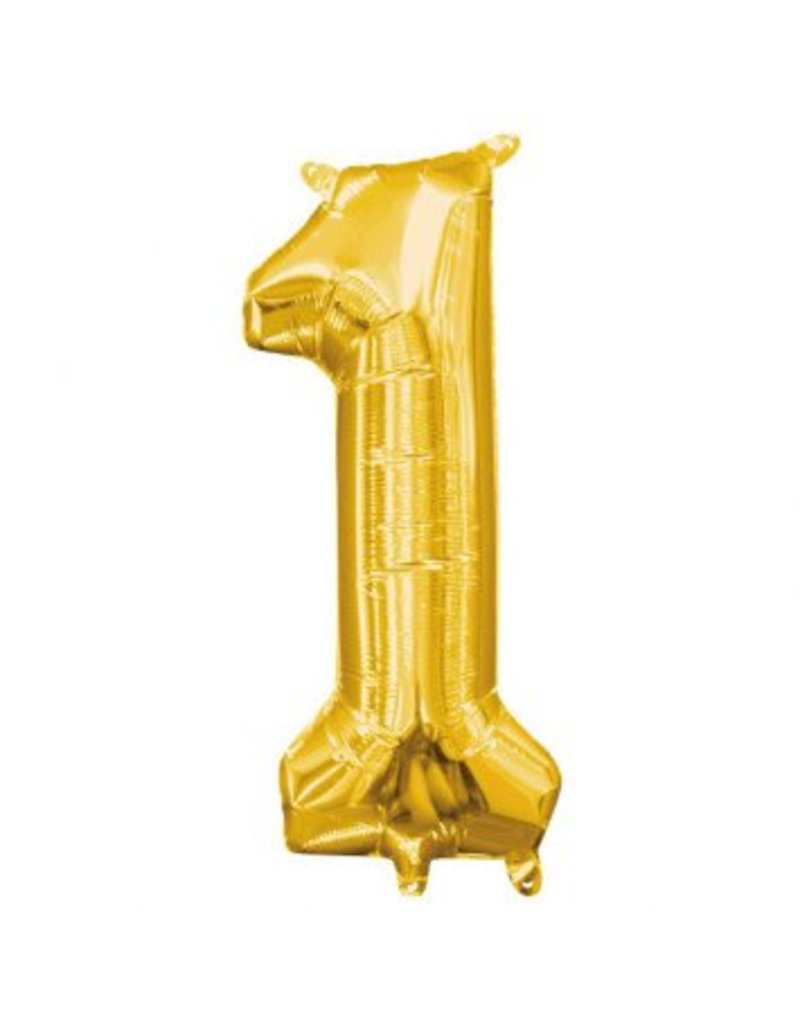 Air-Filled Number "1"- Gold 16" Balloon (Will Not Float)