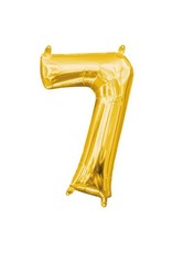 Air-Filled Number "7"- Gold 14" Balloon (Will Not Float)