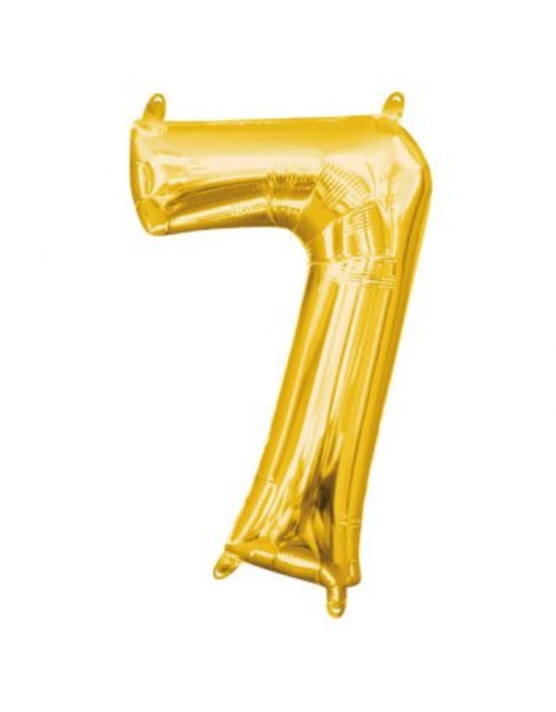 Air-Filled Number "7"- Gold 14" Balloon (Will Not Float)
