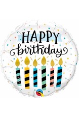 Birthday Candles and Dots 18" Mylar Balloon