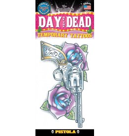 Day Of The Dead Temporary Tattoo Pistola