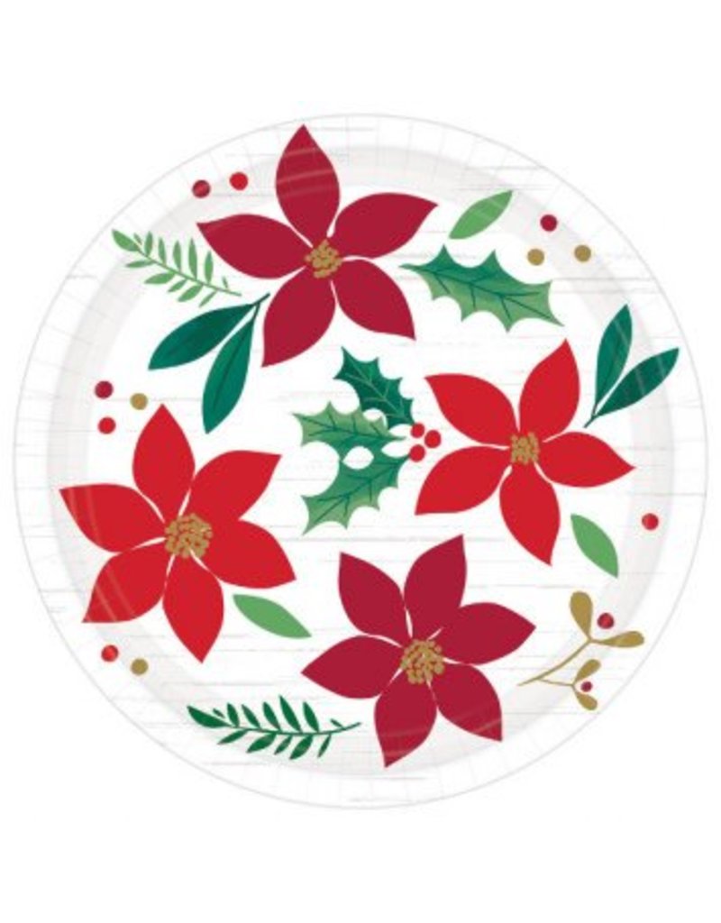 Christmas Wishes Round Plates, 7" (8)