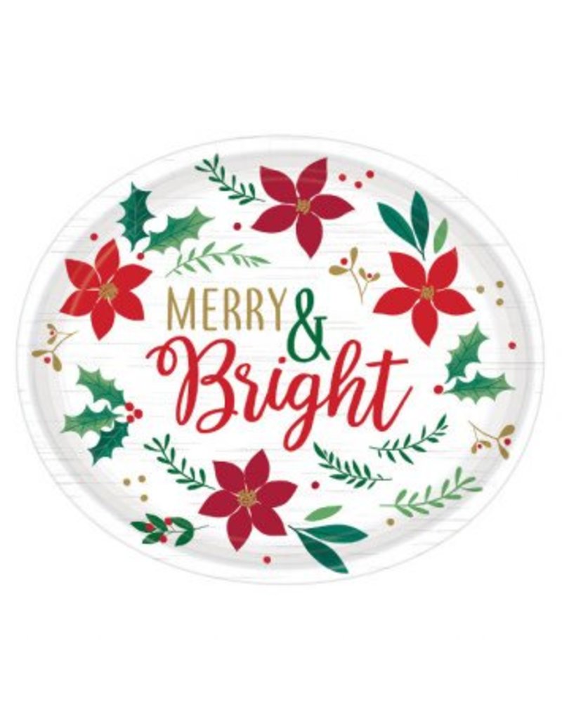 Christmas Wishes Oval Plates, 12" (8)