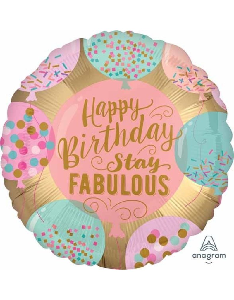 Birthday Stay Fabulous 18" Mylar Balloon