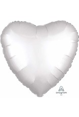 White Heart Satin Luxe 18" Mylar Balloon