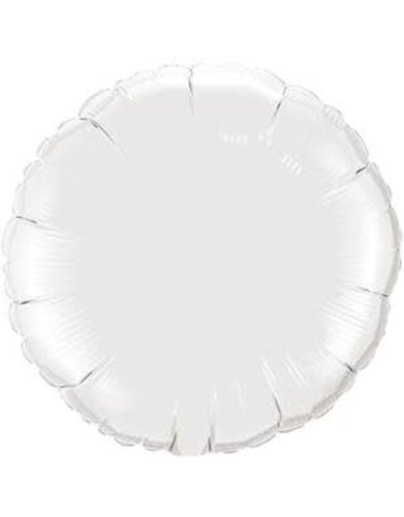 White Round 18" Mylar Balloon