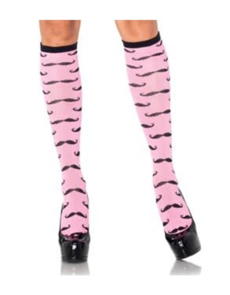 Moustache Knee High Socks