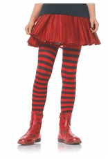 Red & Black Striped Pantyhose Large (Child Size)