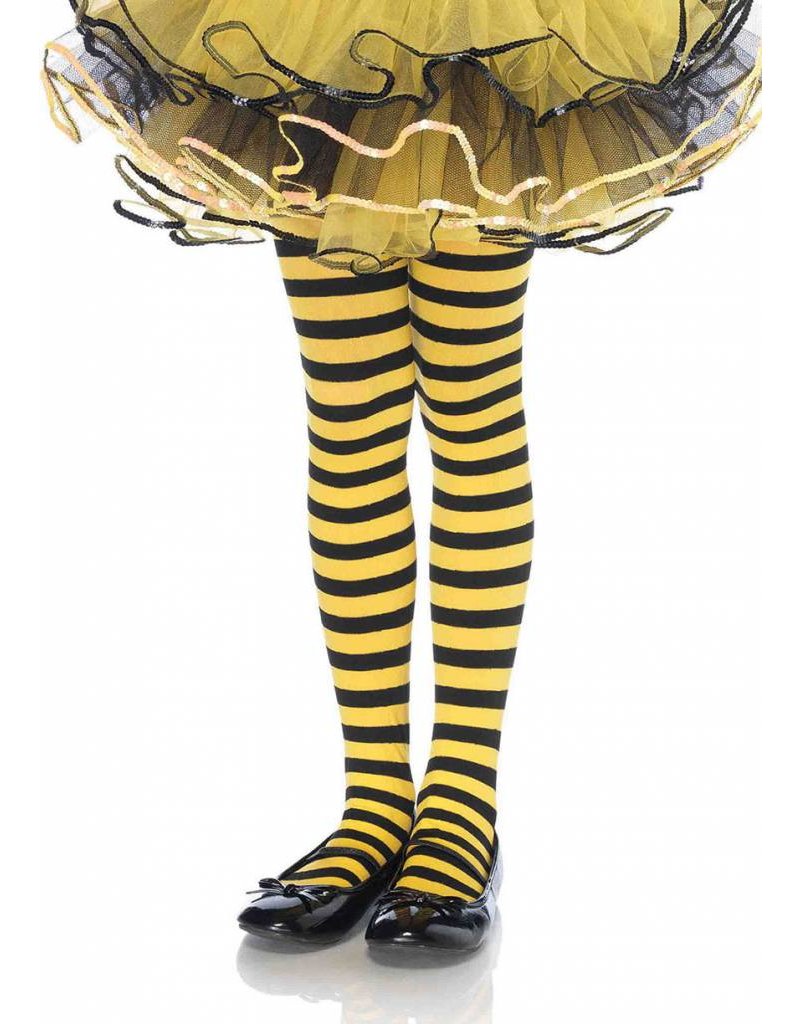 Yellow & Black Striped Pantyhose Medium (Child Size)