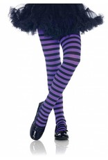 Purple & Black Striped Pantyhose Medium (Child Size)