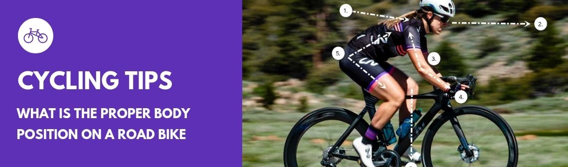 What is the proper body position on a road bike?