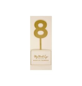 Gold Acrylic Number Pick 8