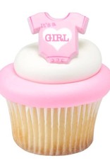 "It's a Girl" Onesie Cupcake Rings (12/pkg)