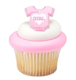 "It's a Girl" Onesie Cupcake Rings (12/pkg)