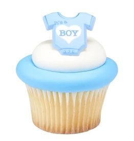 "It's A Boy" Onesie Cupcake Rings (12/pkg)