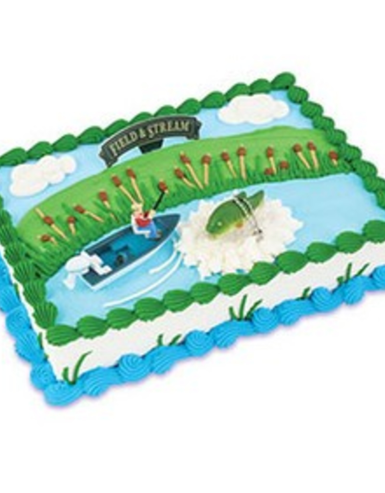 Field and Stream Bass Fisherman Cake Topper - Sweet Baking Supply