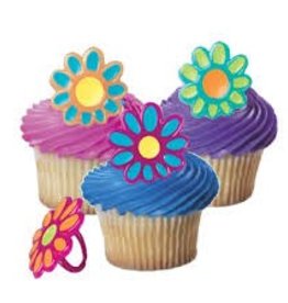 Groovy Flower Cupcake Rings (12/pkg)