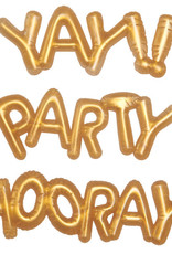 Gold Balloon Word Cupcake Toppers (12/pkg)