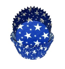 Blue with White Stars Baking Cups (30-35ct)