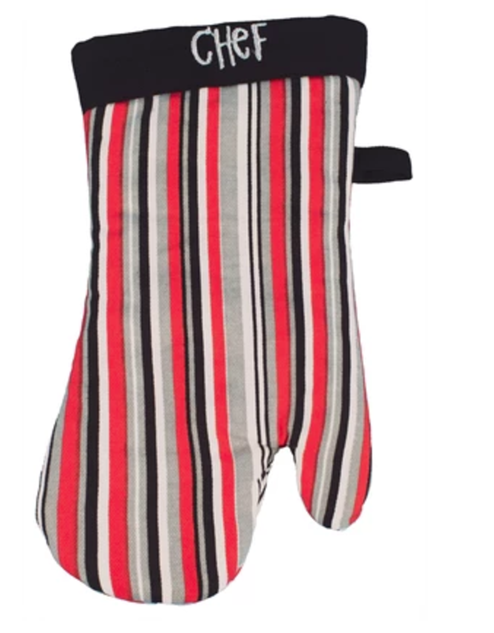 Chef in Training 3pc Childrens Apron Set (Black Red White Stripe)