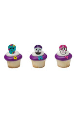 Skull Characters Cupcake Rings (12/ct)