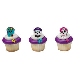 Skull Characters Cupcake Rings (12/ct)