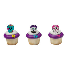 Skull Characters Cupcake Rings (12/ct)