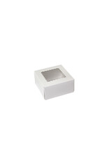 6 x 6 x 3 White Bakery Box with Window