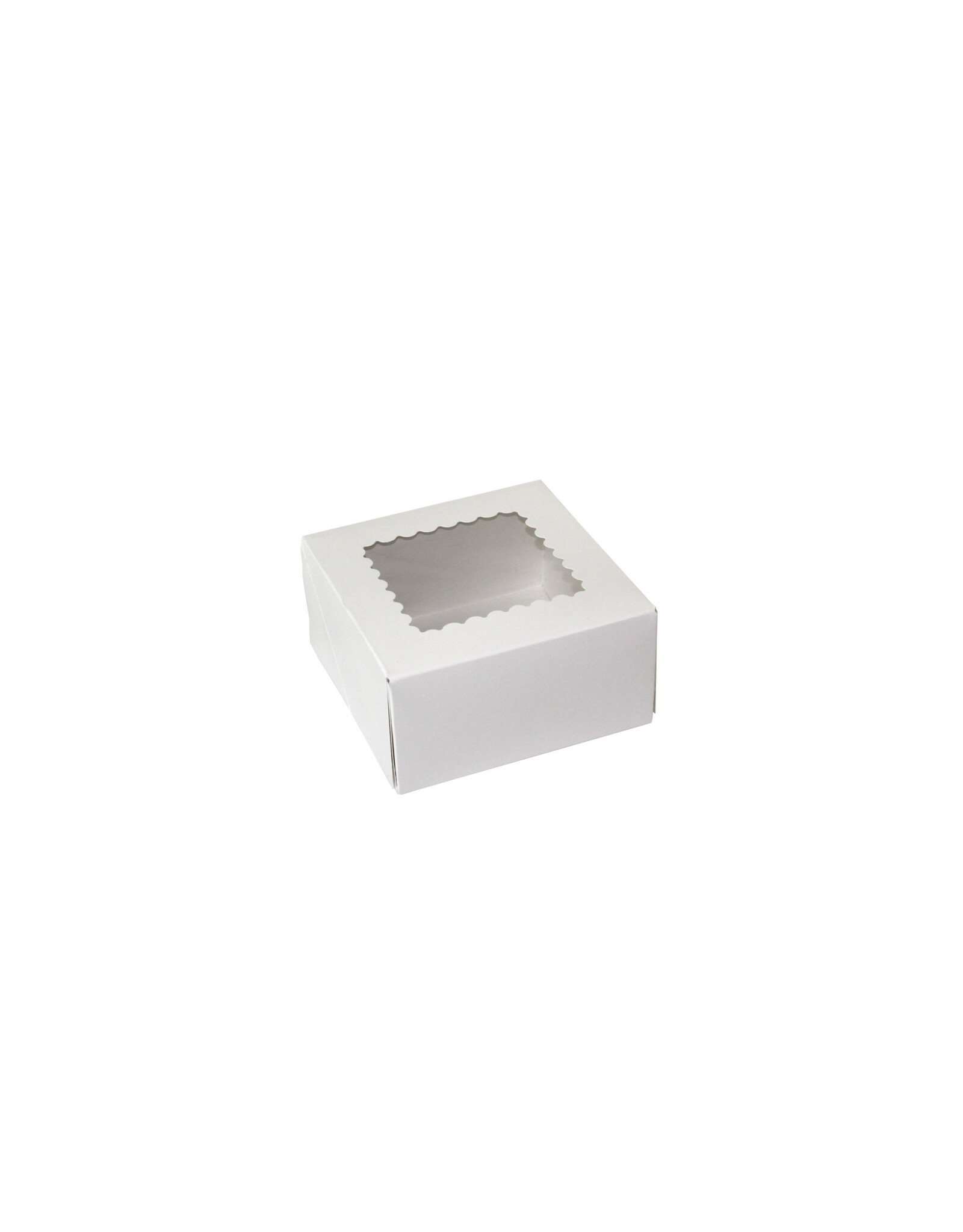 6 x 6 x 3 White Bakery Box with Window