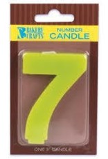 Block Number Candle "7" - Lime Green