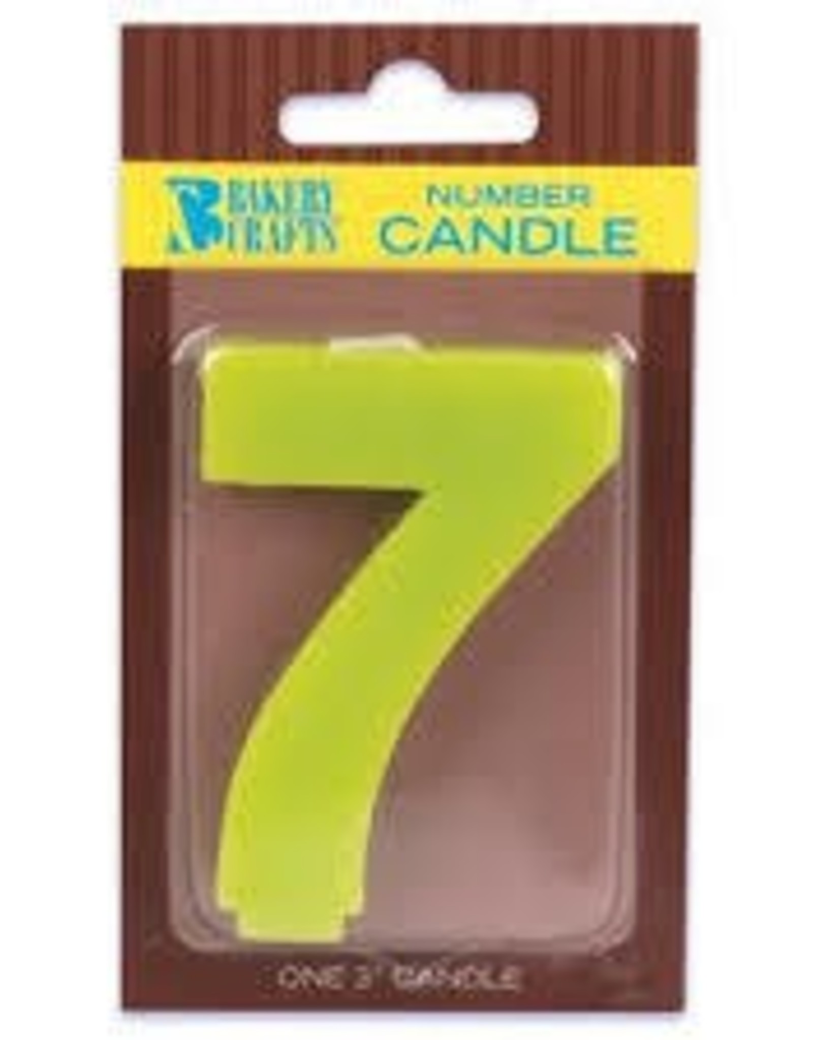 Block Number Candle "7" - Lime Green