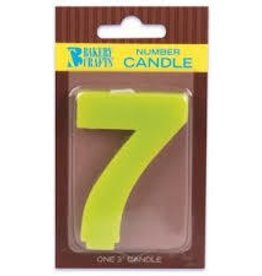 Block Number Candle "7" - Lime Green