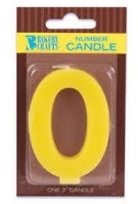 Block Number Candle "0" - Yellow