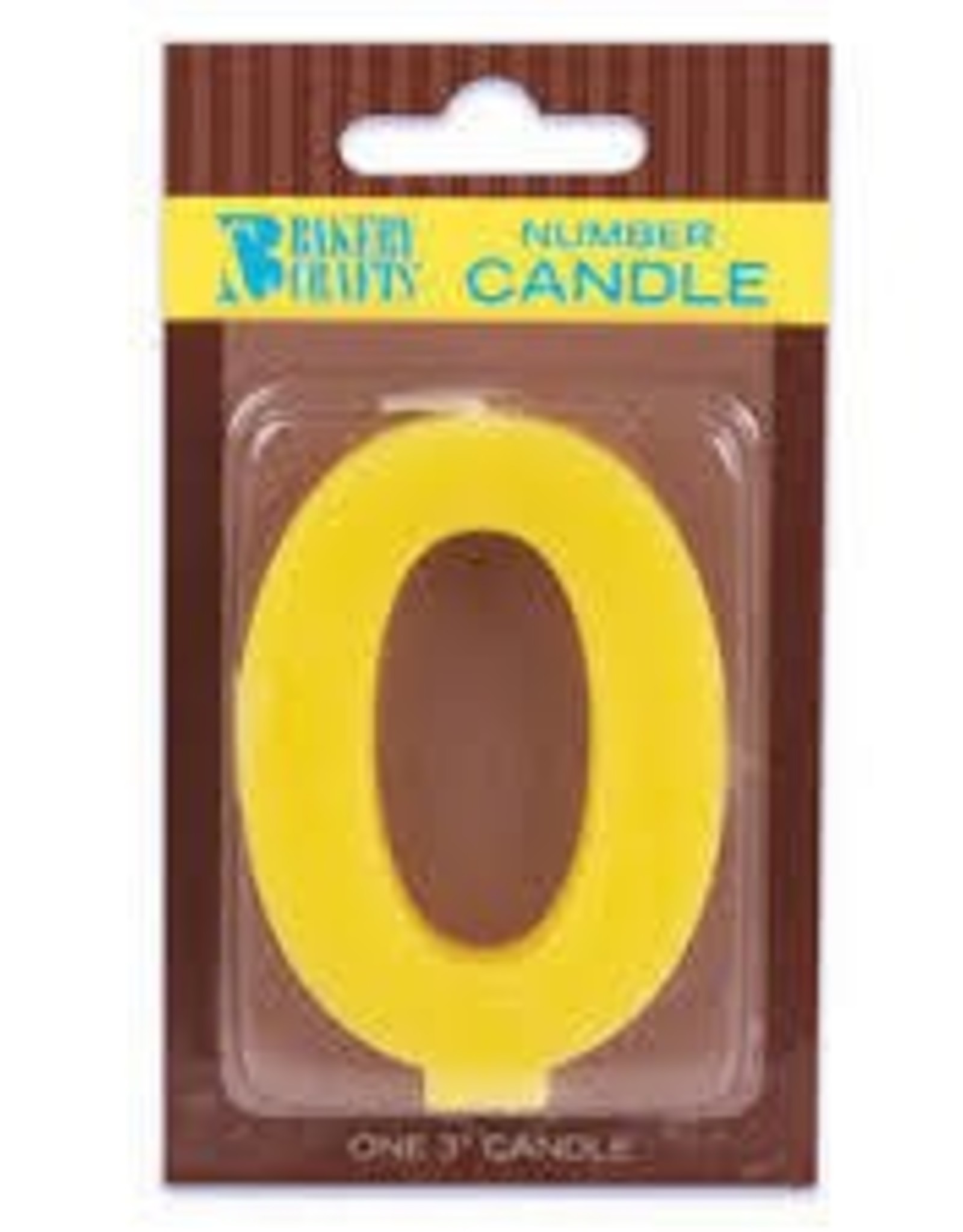 Block Number Candle "0" - Yellow