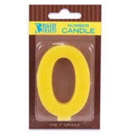 Block Number Candle "0" - Yellow