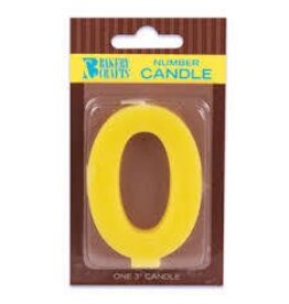 Block Number Candle "0" - Yellow