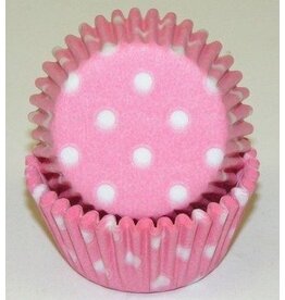 Pink (Light) Polka Dot Baking Cups Mini(40-50ct)