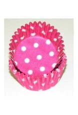 Hot Pink Polka Dot Baking Cups Mini (40-50 ct)