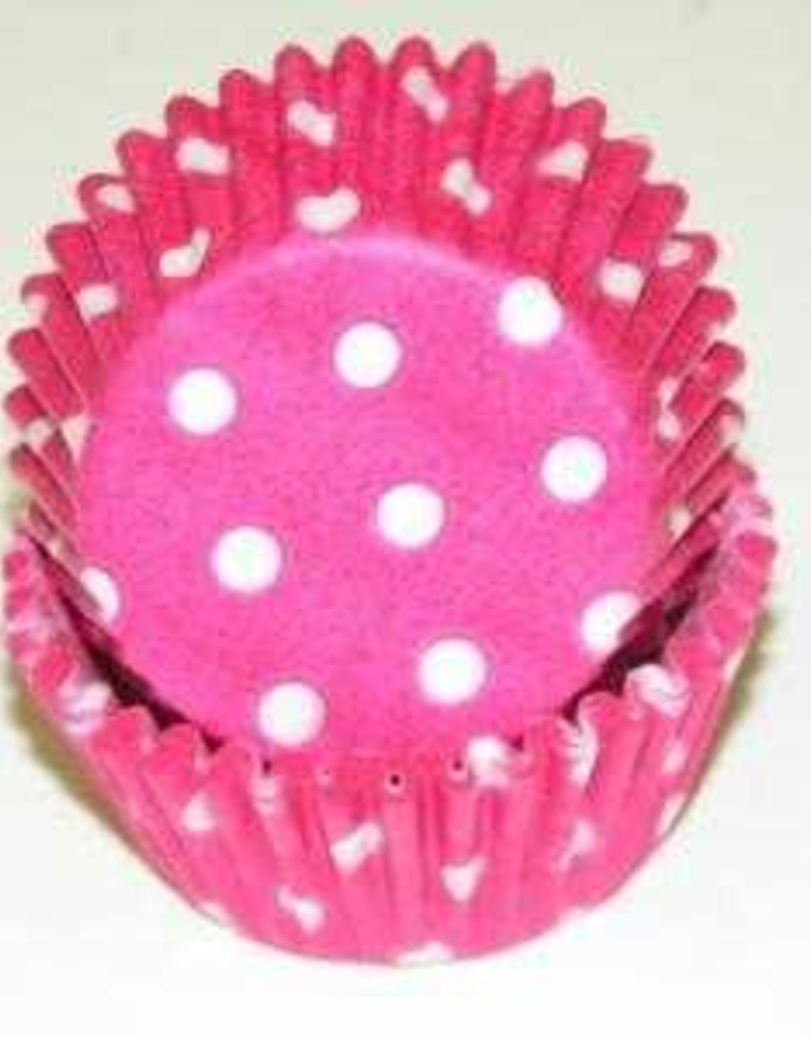 Hot Pink Polka Dot Baking Cups Mini (40-50 ct)