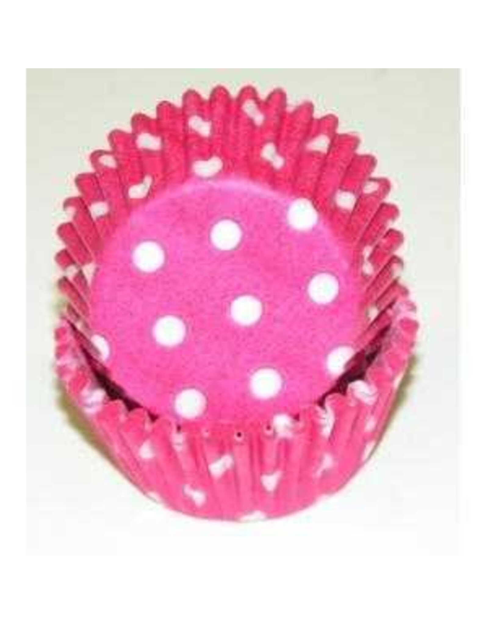 Hot Pink Polka Dot Baking Cups Mini (40-50 ct)