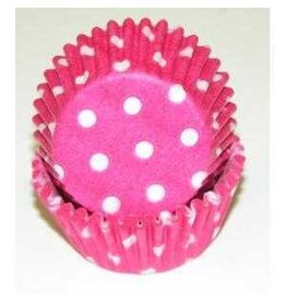Hot Pink Polka Dot Baking Cups Mini (40-50 ct)