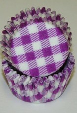 Purple Gingham Baking Cups Mini (40-50ct)