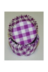 Purple Gingham Baking Cups Mini (40-50ct)