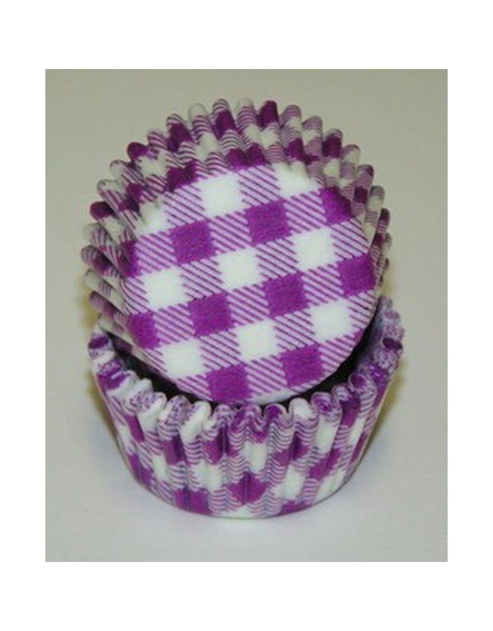Purple Gingham Baking Cups Mini (40-50ct)
