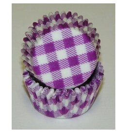 Purple Gingham Baking Cups Mini (40-50ct)