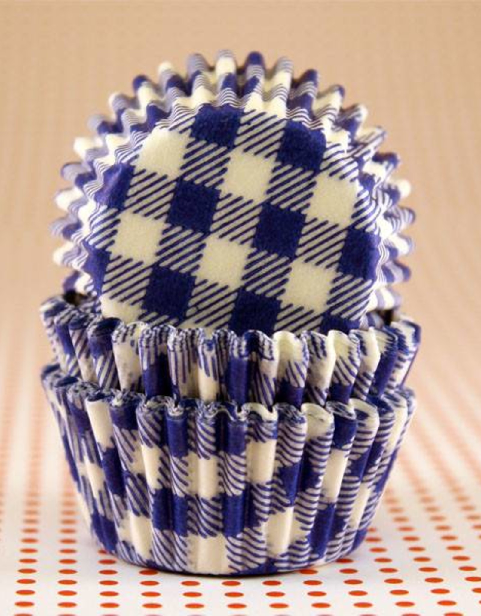 Blue Gingham Baking Cups Mini (40-50ct)